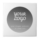 Carreau Ajouter un logo | Bordure blanche gris foncé (Devant)