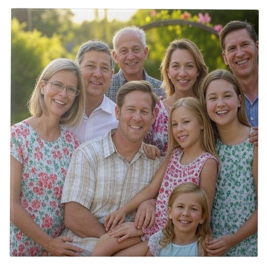 Carreau Ajouter une Personnaliser photo de réunion de fami (Devant)