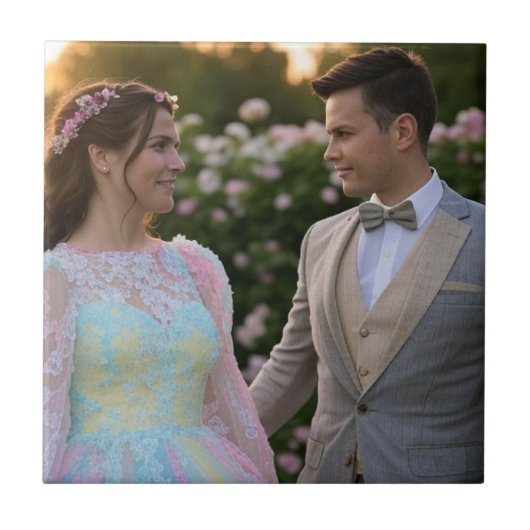 Carreau Ajouter une Personnaliser photo Mariage (Devant)