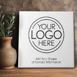 Carreau Ajouter Votre Logo Entreprise Moderne Minimaliste<br><div class="desc">Parfaites pour une fête de bureau ou une présentation, ces carreaux de logo sont simples dans le design. Vous pouvez modifier la couleur de l'arrière - plan pour qu'elle corresponde à la couleur qui correspond au logo de votre entreprise. Les lignes supplémentaires de type peuvent être utilisées pour les informations...</div>