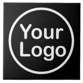 Carreau Ajouter votre propre logo | Arrière - plan noir (Devant)