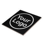 Carreau Ajouter votre propre logo | Arrière - plan noir (Côté)