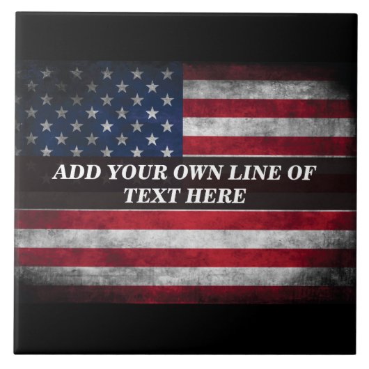 Carreau Ajouter votre texte sur le drapeau américain (Devant)