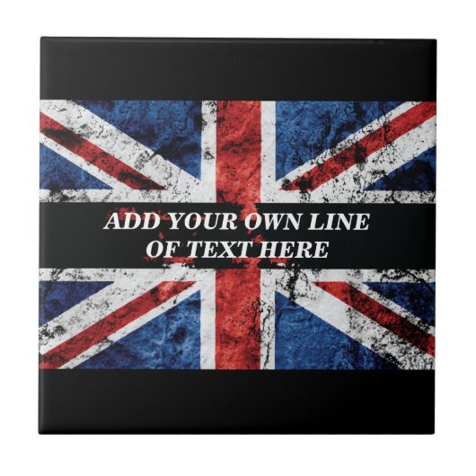 Carreau Ajouter votre texte sur le drapeau anglais Jeu d'o (Devant)
