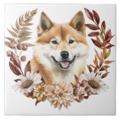 Carreau Akita Inu Chien Vague Automne (Devant)