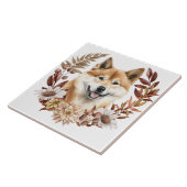 Carreau Akita Inu Chien Vague Automne (Côté)