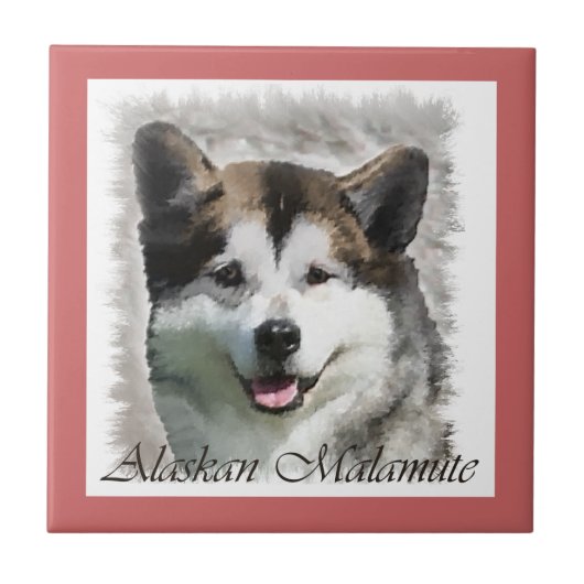 Carreau Alaskan Malamute Dog Art (Devant)