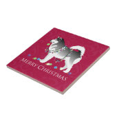 Carreau Alaskien Malamute Chien Joyeux Noël Design (Côté)