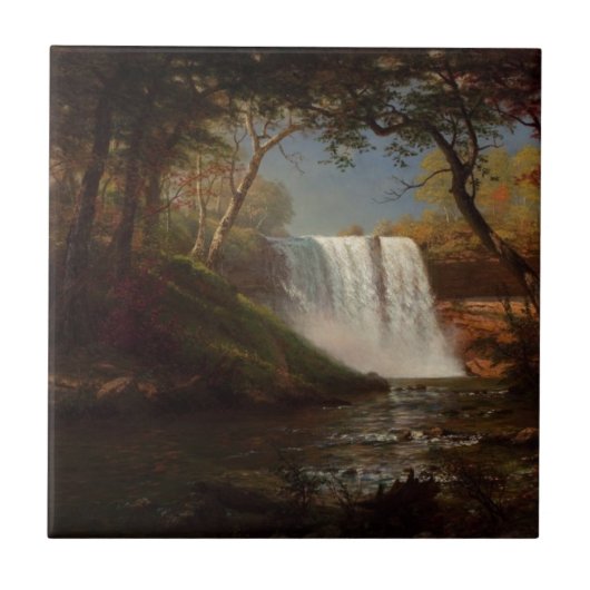 Carreau Albert Bierstadt Peinture Forêt Cascade Destiny (Devant)