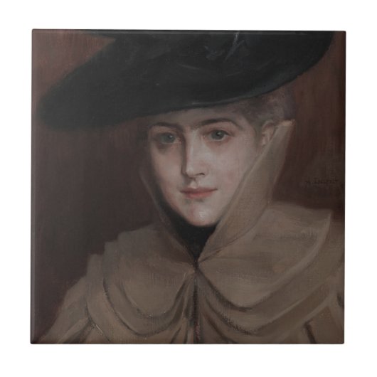 Carreau Albert Edelfeel - Portrait d'une jeune femme (Devant)