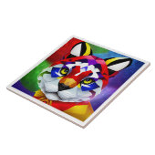 Carreau Alexandre's Cat grande tuile blanche (Côté)