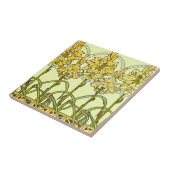 Carreau Alfonse Mucha Art Nouveau Lily motif floral (Côté)