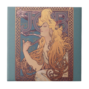 Carreau Alfonse Mucha Job Art Nouveau femme