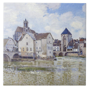 Carreau Alfred Sisley Bâtiments et ponts avec l'eau