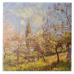Carreau Alfred Sisley Orchard au printemps