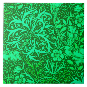 Carreau Algue de Nouveau d'art florale, vert vert
