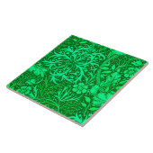 Carreau Algue de Nouveau d'art florale, vert vert (Côté)