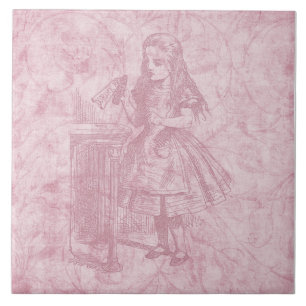 Carreau Alice au pays des merveilles Alice rose florale av