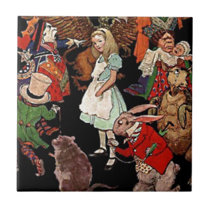 Carreau Alice au pays des merveilles avec des amis Illustr