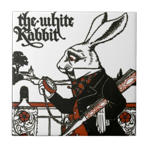 Carreau Alice au pays des merveilles ; Un jeu. Le lapin