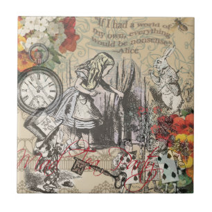 Carreau Alice Aventures Merveilleterre Rideau Classique Ar