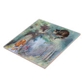 Carreau Alice dans le trépied de tuile d'art de chat de (Côté)
