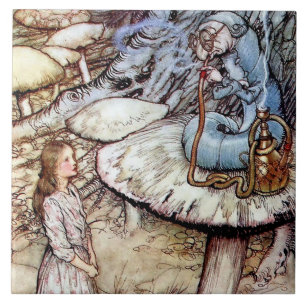 Carreau « Alice et la chenille » par Arthur Rackham