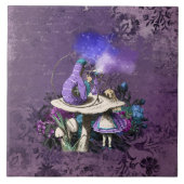 Carreau Alice sombre rustique chenille violet foncé (Devant)