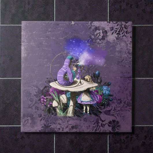 Carreau Alice sombre rustique chenille violet foncé