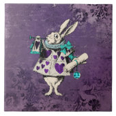 Carreau Alice sombre rustique lapin violet foncé (Devant)
