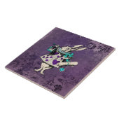 Carreau Alice sombre rustique lapin violet foncé (Côté)
