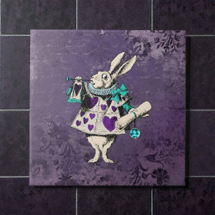 Carreau Alice sombre rustique lapin violet foncé