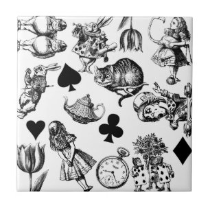 Carreau Alice White Rabbit Wonderland Classic