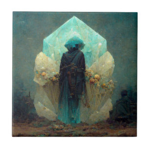 Carreau Alien Crystal Guardian Sci-Fi Imaginaire