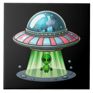 Carreau Alien enlevant une vache