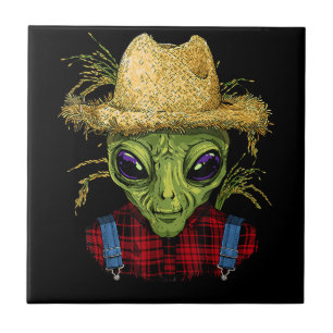 Carreau Alien Farmer UFO Alien Espace extra-atmosphérique