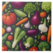 Carreau Aliments sains Joyeux Légumes Collection moderne (Devant)