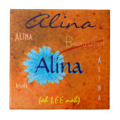 Carreau Alina Nom et irlandais Signification avec Fleur Bl (Devant)