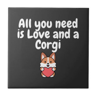 Carreau All You Need Is Love And a Corgi