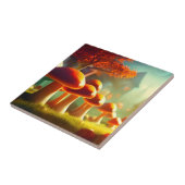 Carreau Allée de champignons mignons paysage magique color (Côté)