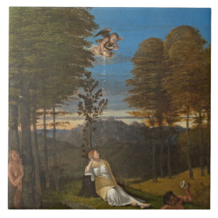 Carreau Allégorie de la chasteté, C. 1505 (huile sur le