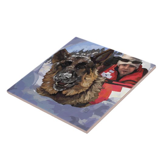 Carreau Allemand Shepard Recherche et Secourt dans la neig (Côté)