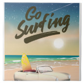 Carreau Aller à l'affiche de voyage de surf! (Devant)