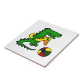 Carreau Alligator drôle à la bande dessinée de plage (Côté)