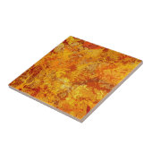 Carreau Alloy Orange et Amber Paint Splatter Abstrait (Côté)
