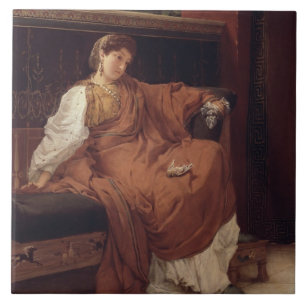 Carreau Alma-Tadema Lesbia pleurant au-dessus d'un
