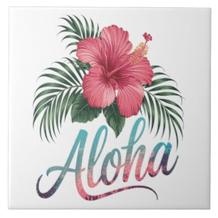 Carreau Aloha îles hawaïennes Hawaï Fleur d'Hibiscus