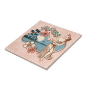 Carreau Aloha tuile de fille de danse polynésienne (Côté)