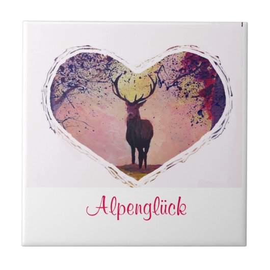 Carreau Alpenglück Hirsch Glasuntersetzer (Devant)