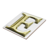 Carreau Alphabet brillant d'or d'or de la lettre E (Côté)